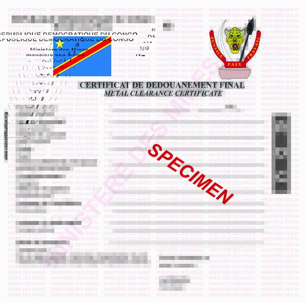 Certificat de Dédouanement Final