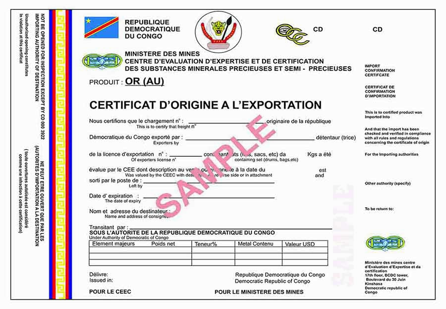 Certificat d’Origine